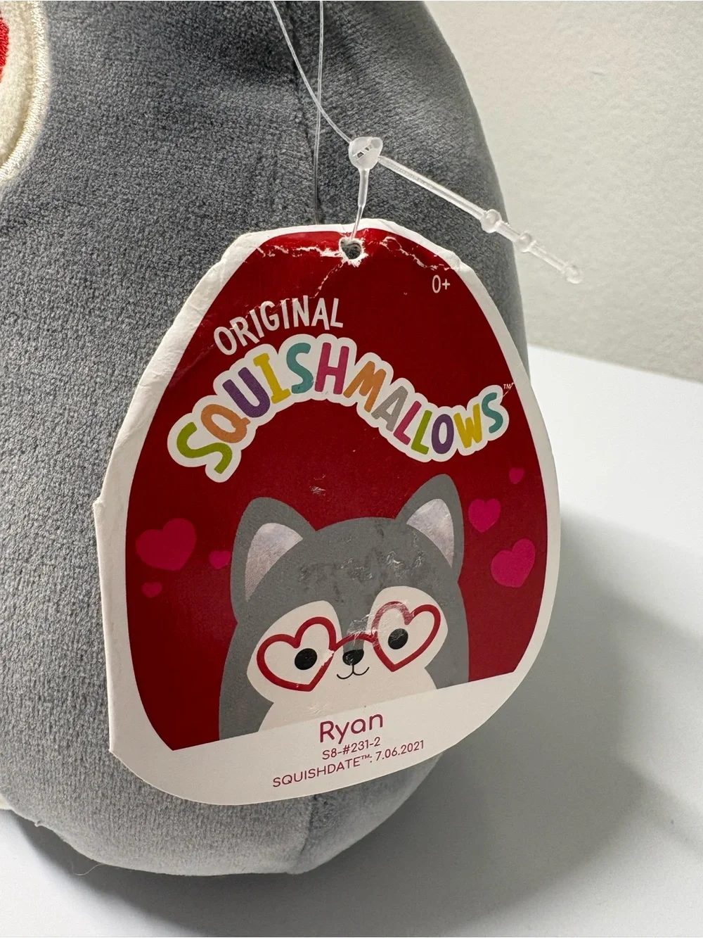 Squishmallow Official Kellytoy Valentines Soft Plush - Ryan the Husky